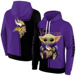 Personalized-Minnesota-Vikings-Logo-And-Baby-Yoda-Purple-Black-AOP-Hoodie-1