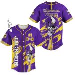 Personalized Minnesota Vikings Logo And Helmet 1 Dad Baseball Jersey