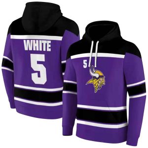 Personalized Minnesota Vikings Logo And Striped Purple And Black Pattern AOP Hoodie