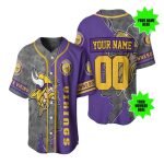 Personalized Minnesota Vikings Logo In My Heart Baseball Jersey