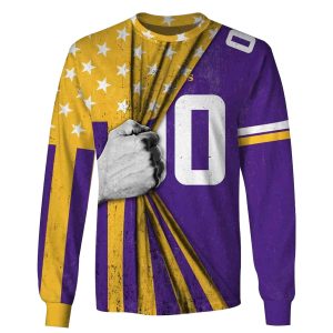 Personalized Minnesota Vikings Logo In My Heart US Flag AOP Sweatshirt