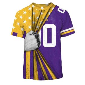 Personalized Minnesota Vikings Logo In My Heart US Flag AOP T Shirt