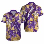 Personalized Minnesota Vikings Logo Lover Purple And Gold Floral Hawaiian Shirt