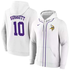 Personalized Minnesota Vikings Logo Sporty Stripe White AOP Hoodie