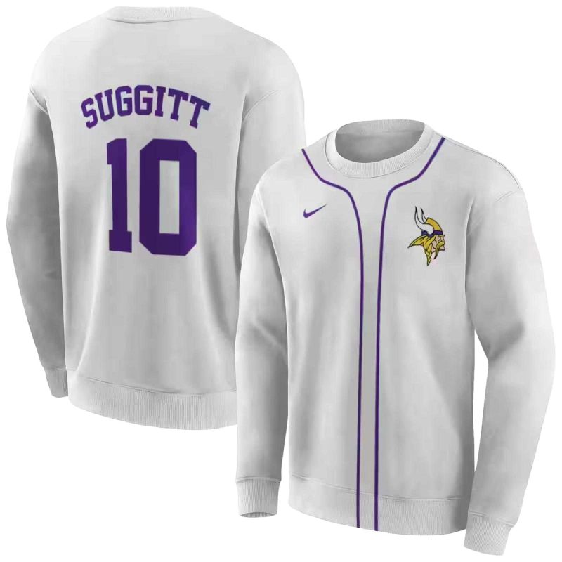 Personalized Minnesota Vikings Logo Sporty Stripe White Aop Sweatshirt 1
