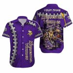 Personalized Minnesota Vikings Mascot And Ball Pattern Hawaiian Shirt