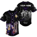 Personalized Minnesota Vikings Mascot Black Baseball Jersey