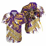 Personalized Minnesota Vikings Mascot Psychedelic Swirl Hawaiian Shirt