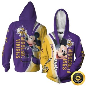 Personalized Minnesota Vikings Mickey Mouse Lovely AOP Hoodie