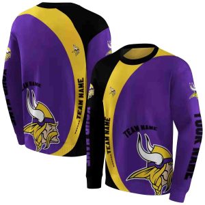 Personalized Minnesota Vikings Minimalist Design Purple Black AOP Sweatshirt
