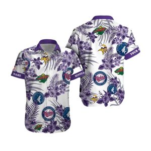 Personalized Minnesota Vikings Minnesota Twins Minnesota Timberwolves Minnesota Wild Hawaiian Shirt