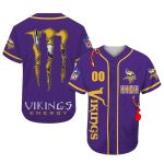 Personalized Minnesota Vikings Monster Enery Baseball Jersey