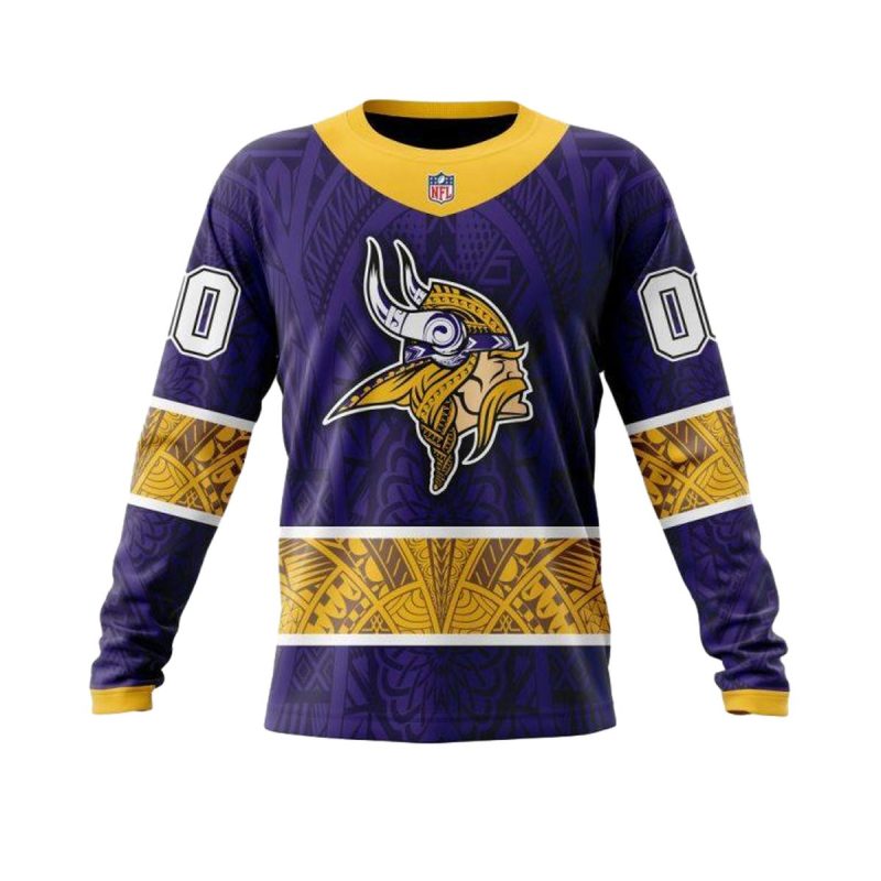 Personalized Minnesota Vikings Native With Samoa Culture Aop Sweatshirt 1