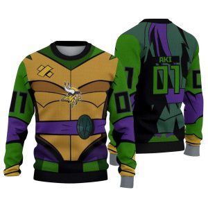 Personalized Minnesota Vikings Ninja Turtle Cosplay AOP Sweatshirt