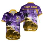 Personalized Minnesota Vikings Orca Wave And Moon Hawaiian Shirt