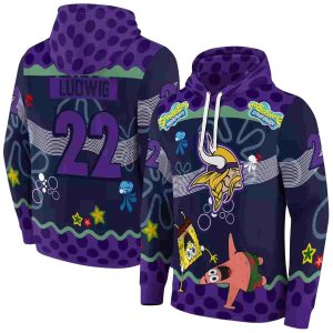 Personalized Minnesota Vikings Patrick Star Purple Navy AOP Hoodie