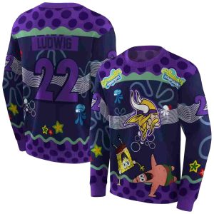 Personalized Minnesota Vikings Patrick Star Purple Navy AOP Sweatshirt