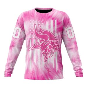 Personalized Minnesota Vikings Pink Tie Dye AOP Sweatshirt