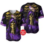 Personalized Minnesota Vikings Praying Skull Baseball Jersey