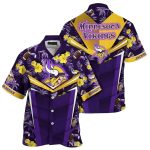 Personalized Minnesota Vikings Purple And Yellow Floral Hawaiian Shirt