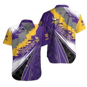 Personalized Minnesota Vikings Shadow Play Pattern Hawaiian Shirt