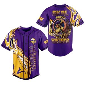 Personalized Minnesota Vikings Skol Vikings Baseball Jersey