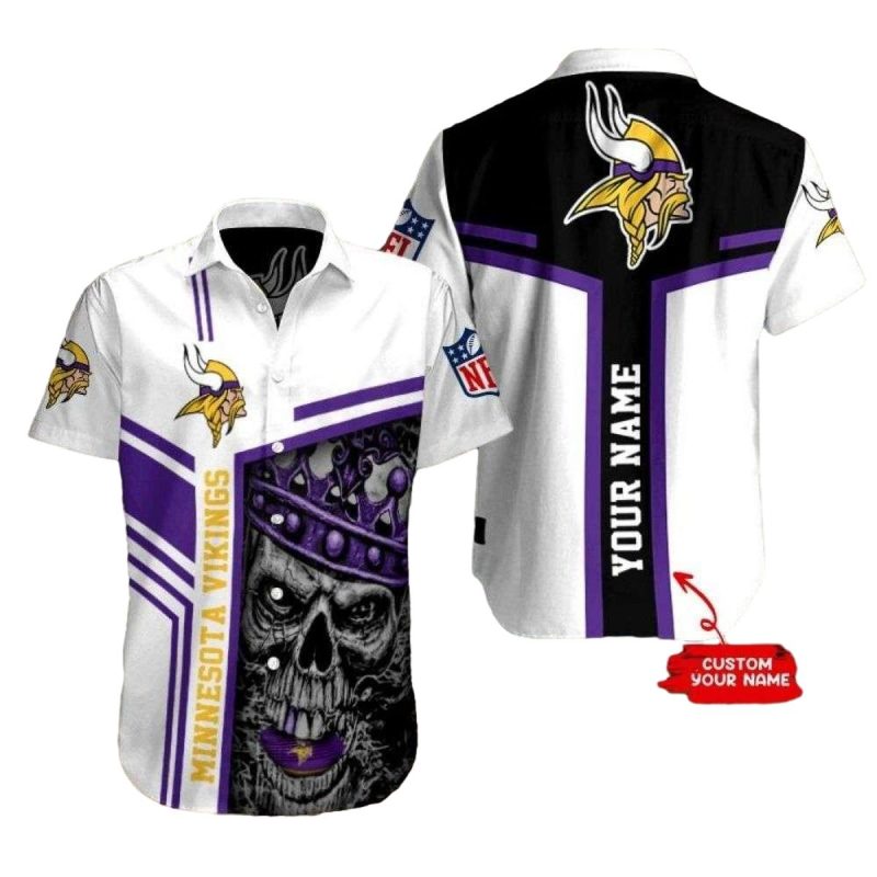 Personalized Minnesota Vikings Skull King Hawaiian Shirt 1
