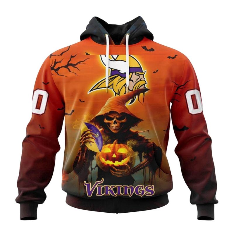 Personalized Minnesota Vikings Special Death Halloween Aop Hoodie 1