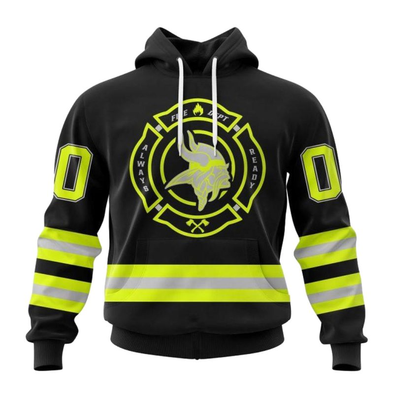 Personalized Minnesota Vikings Special Firefighter Uniform Aop Hoodie 1