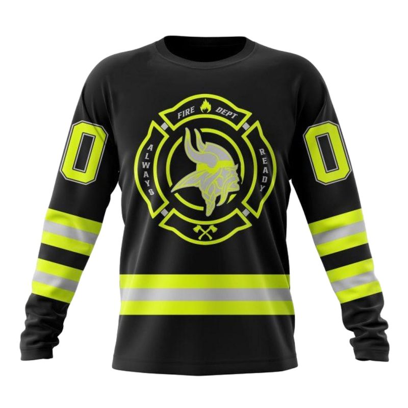 Personalized Minnesota Vikings Special Firefighter Uniform Aop Sweatshirt 1