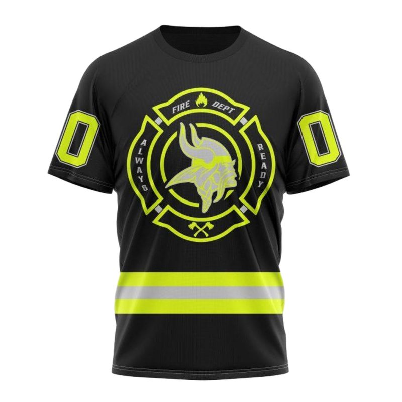 Personalized Minnesota Vikings Special Firefighter Uniform Aop T Shirt 1