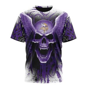 Personalized Minnesota Vikings Special Kits With Skull AOP T Shirt