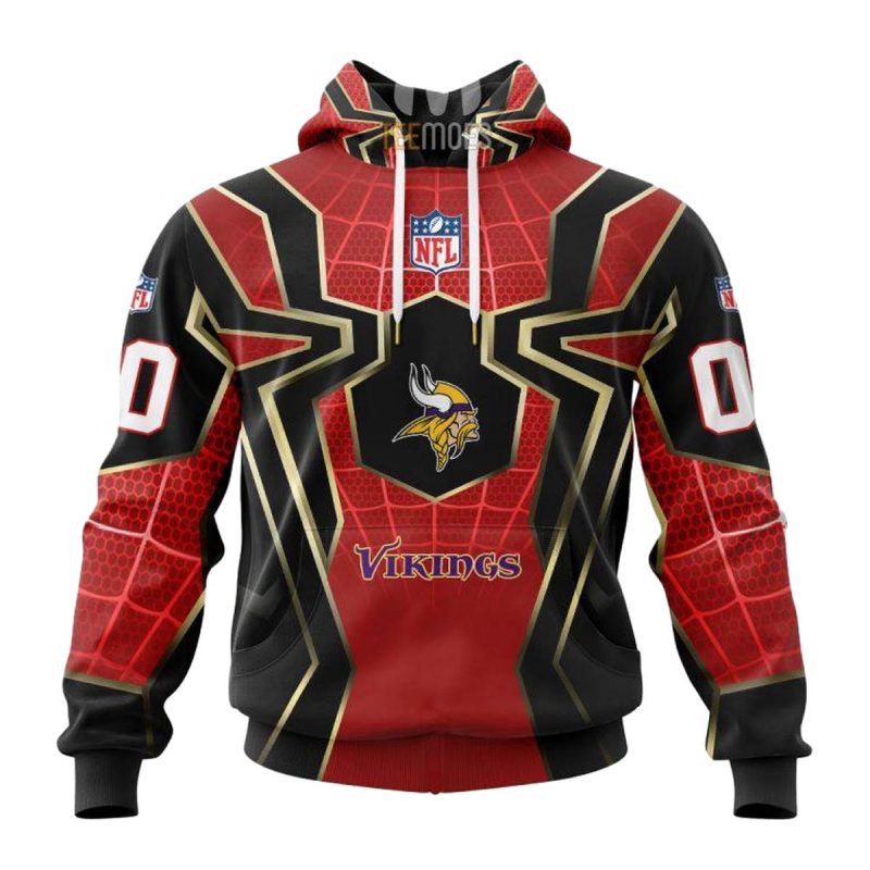 Personalized Minnesota Vikings Spider Man Cosplay Aop Hoodie 1