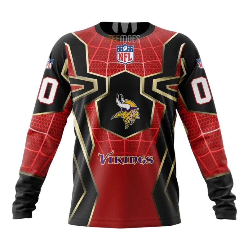 Personalized Minnesota Vikings Spider Man Cosplay Aop Sweatshirt 1