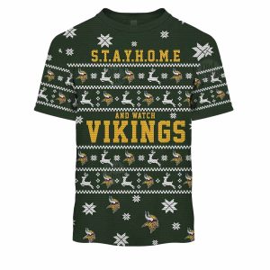 Personalized Minnesota Vikings Stay Home And Watch Vikings AOP T Shirt