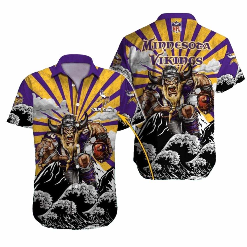 Personalized Minnesota Vikings Storm And Viking Warrior Hawaiian Shirt 1