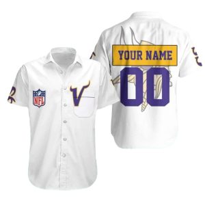 Personalized Minnesota Vikings Team Logo In My Heart White Hawaiian Shirt