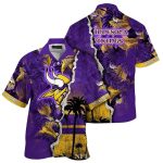 Personalized Minnesota Vikings Team Pride Vikings Silhouette Sunset Hawaiian Shirt