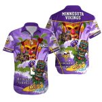 Personalized Minnesota Vikings Tiki Beach And Surf Hawaiian Shirt