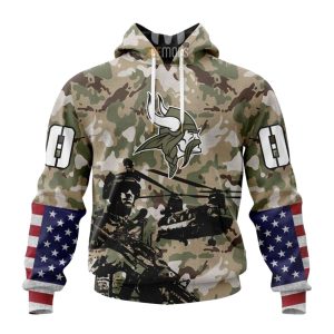 Personalized Minnesota Vikings Veteran Salute To Service AOP Hoodie