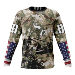 Personalized Minnesota Vikings Veteran Salute To Service AOP Sweatshirt