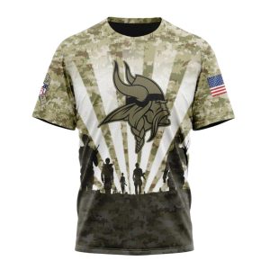 Personalized Minnesota Vikings Veterans And Families AOP T Shirt