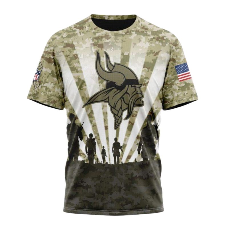 Personalized Minnesota Vikings Veterans And Families Aop T Shirt 1