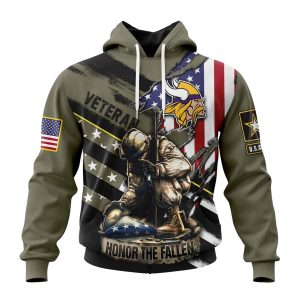 Personalized Minnesota Vikings Veterans Honor The Fallen AOP Hoodie