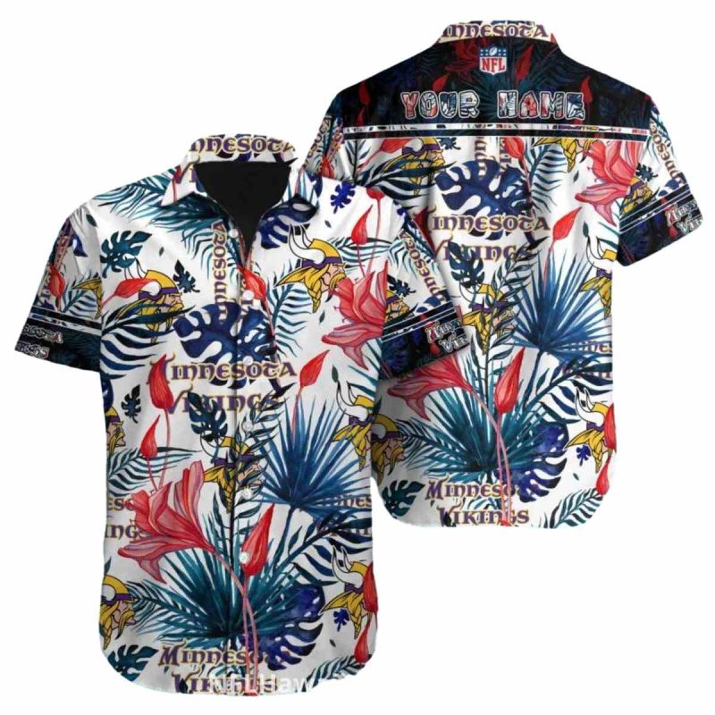Personalized Minnesota Vikings Vibrant Floral Hawaiian Shirt 1