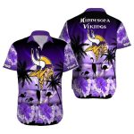 Personalized Moonlit Hibiscus Minnesota Vikings Hawaiian Shirt