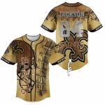 Personalized NFL New Orleans Saints Baseball Jersey Gift For Football Players