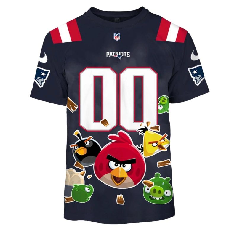 Personalized New England Patriots Angry Birds Aop T Shirt 1