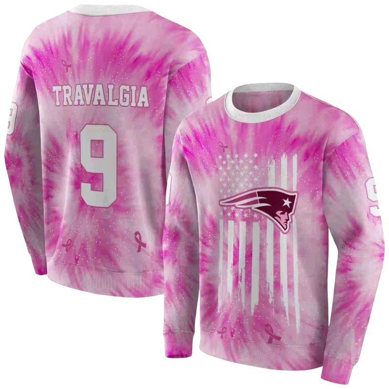 Personalized New England Patriots Cancer Support Pink Aop Sweatshirt 1