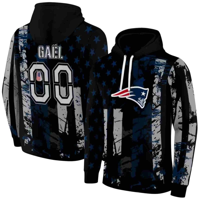 Personalized New England Patriots Distressed Flag Blue Black Aop Hoodie 1